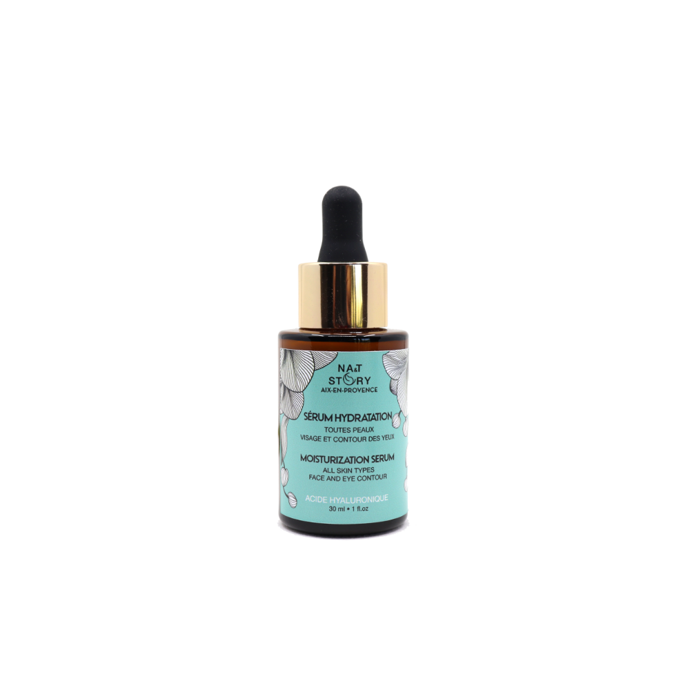 FLACON DE SERUM HYDRATANT SUR FOND BLANC